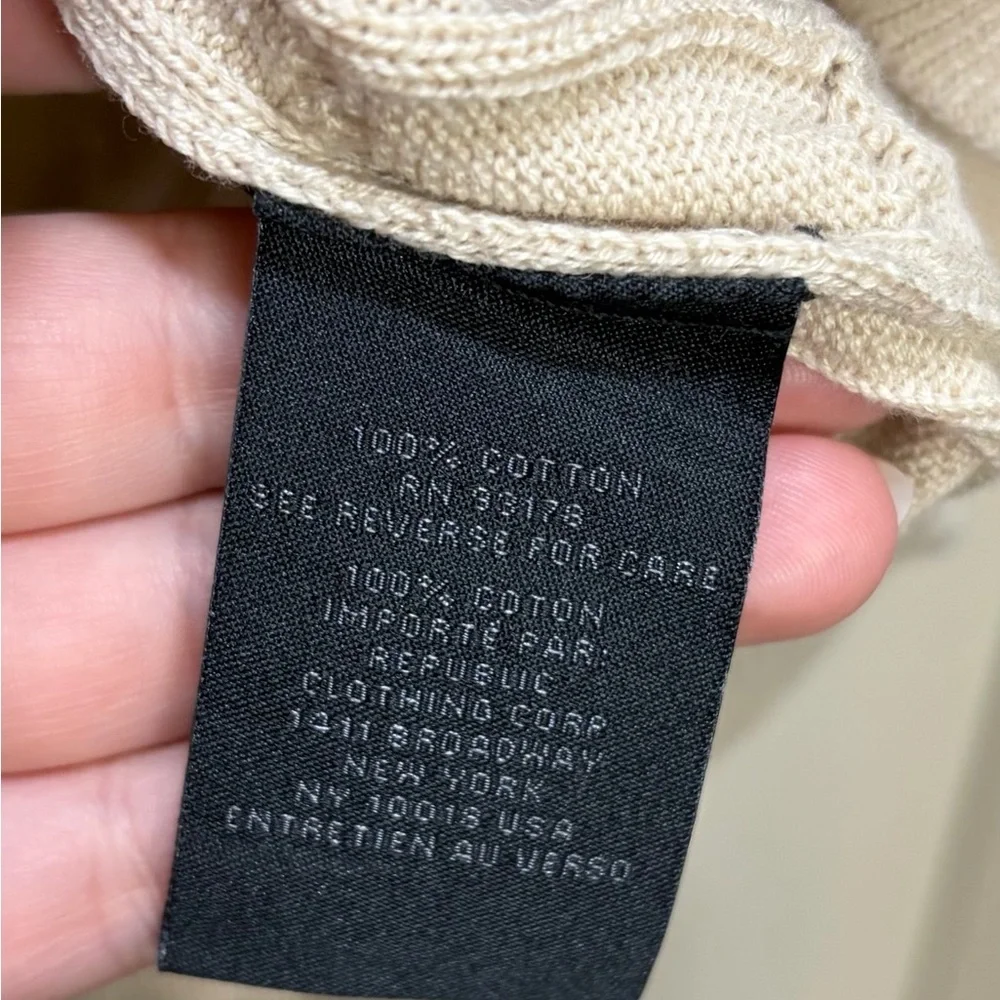 Magaschoni Cable Knit Sweater XXL 100% Cotton Cream Crewneck Lightweight NWT - Picture 8 of 11